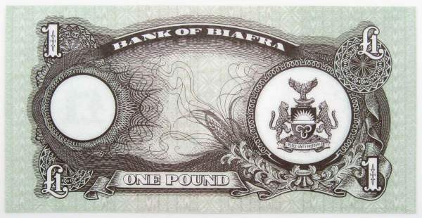 Банкнота 1 фунт 1968-1969 гг. Биафра