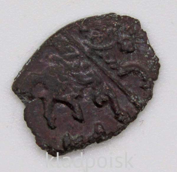 Копейка медь Алексей Михайлович (чешуя), Медный бунт, Москва, Новый монетный двор Копейка медь Алексей Михайлович (чешуя), Медный бунт, Москва, Новый монетный двор