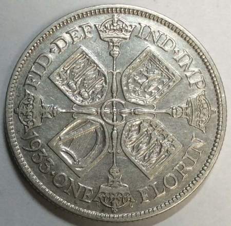 Монета флорин (2 шиллинга) 1933 года Великобритания