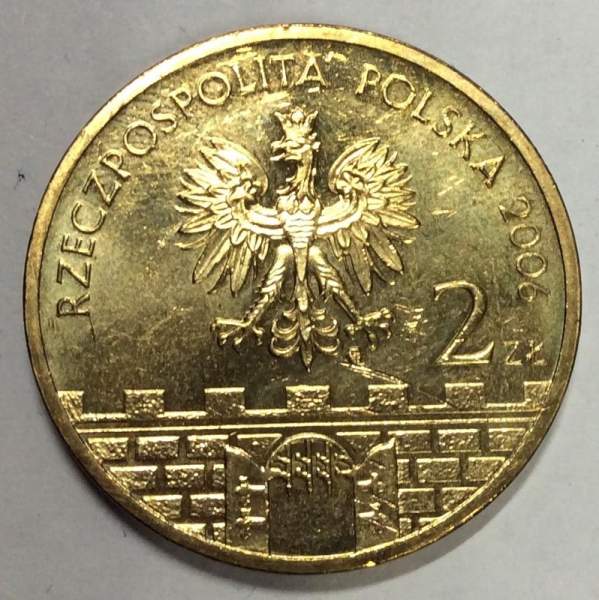 Монета 2 злотых Польша Город Новы-Сонч из серии Древние города Польши, 2006