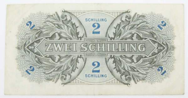 Банкнота 2 шиллинга 1944 года Австрия