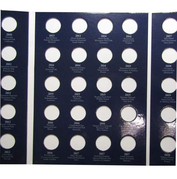 Альбом-планшет для монет 25 центов серии Национальные парки США Альбом-планшет для монет 25 центов серии Национальные парки США