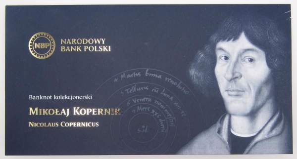 Памятная банкнота в оригинальном буклете 20 злотых 2022 года Польша, Николай Коперник 550 лет со дня рождения