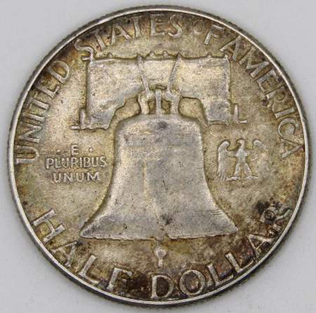Монета 50 центов США Франклин, 1951 Серебро 900 пробы