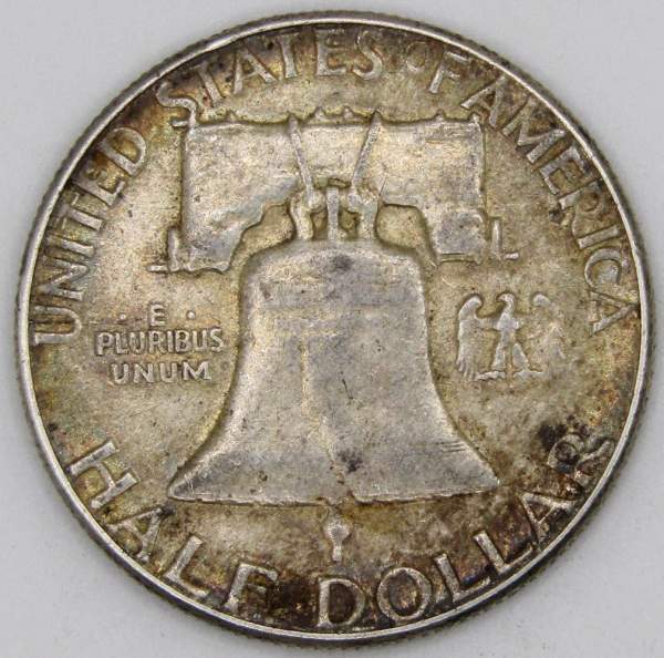 Монета 50 центов США Франклин, 1951 Серебро 900 пробы Монета 50 центов США Франклин, 1951 Серебро 900 пробы