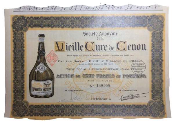 Облигация 100 франков Vieille-Cure de Cenon, Франция Облигация 100 франков Vieille-Cure de Cenon, Франция
