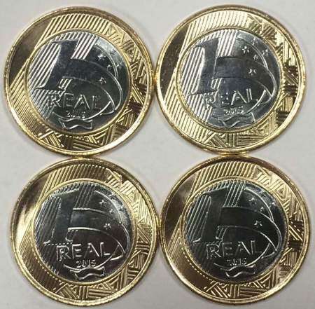 Набор монет Бразилия 1 реал Олимпиада 2016 г в Рио де Жанейро, 3 выпуск - Дзюдо, Футбол, Волейбол, Паралимпийская легкая атлетика, 2015 год