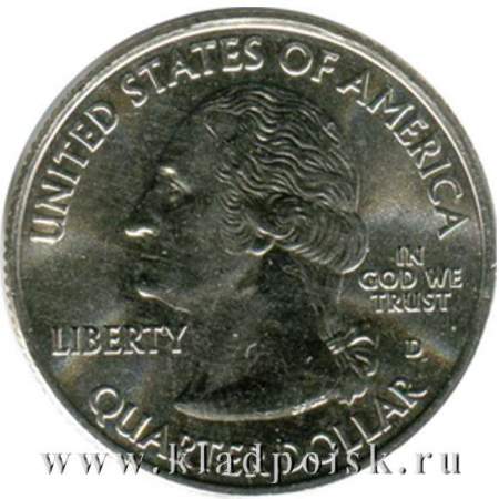 Монета 25 центов Национальный лес Маунт Худ, монетный двор D