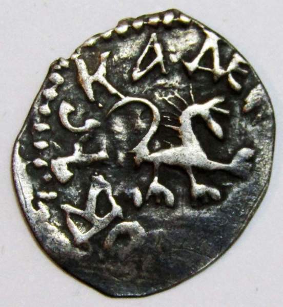 Денга Псковcкая, период самостоятельности, князь Довмонт/барс вправо, серебро, арт 4