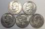 Набор из 5 монет 1 доллар США (Доллар Эйзенхауэра или Лунный орёл) разные годы выпуска
