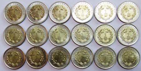 Набор монет 1 лира Турция – 18 монет серии «Животный мир» 2009-2015 гг.