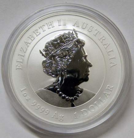 Монета 1 доллар Австралия 2022 Год тигра, серебро