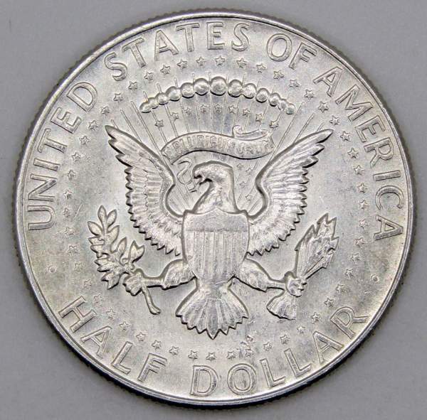 Монета  50 центов США «Кеннеди» 1965 года серебро 400 пробы, арт 3