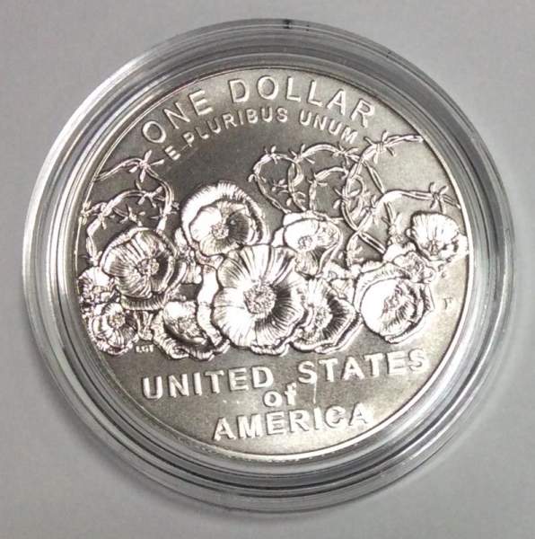 Монета США 1 доллар Столетие I Мировой Войны, серебро, АЦ
