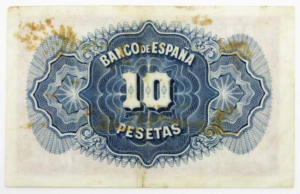 Банкнота 10 песет 1935 года Испания Банкнота 10 песет 1935 года Испания