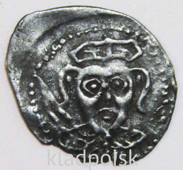 Денга Псковcкая, период самостоятельности, князь Довмонт/барс вправо, серебро, арт 3