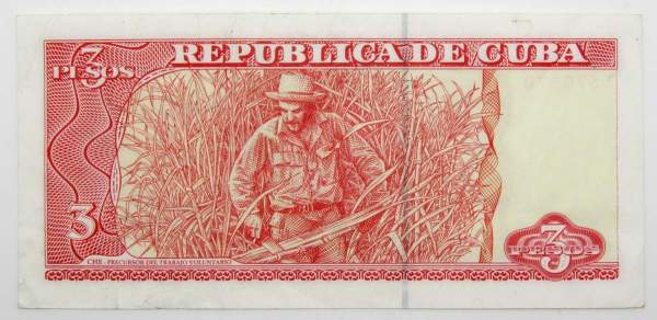 Банкнота 3 песо 2004 года Куба Банкнота 3 песо 2004 года Куба