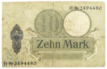 Банкнота 10 марок 1906 года Германия