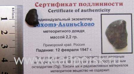 Индивидуальный экземпляр Сихотэ-Алиньского метеоритного дождя (арт 7) Индивидуальный экземпляр Сихотэ-Алиньского метеоритного дождя (арт 7)