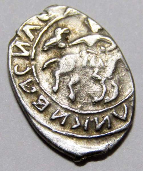 Денга Василий II Васильевич «Тёмный», серебро, Самсон/сокольник, арт 3