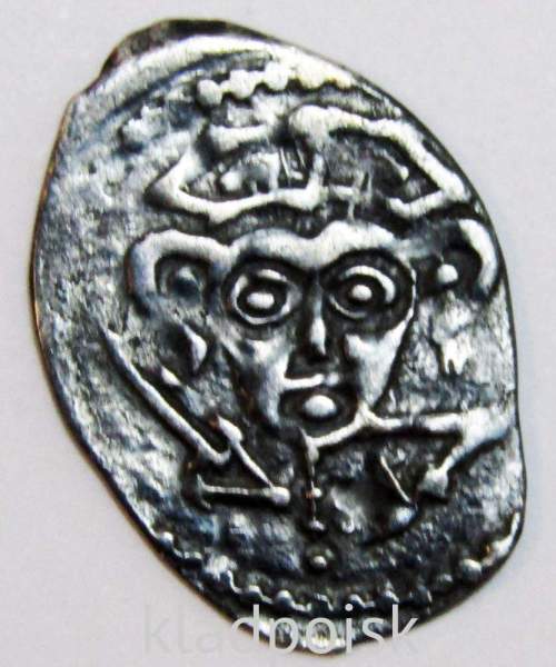 Денга Псковcкая, период самостоятельности, князь Довмонт/барс вправо, серебро, арт 9