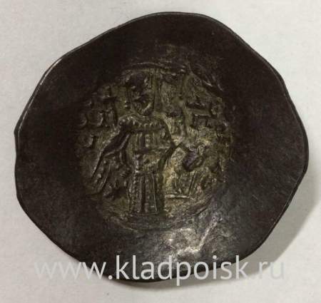 Монета Византии Фоллис (скифата) Император Исаак II Ангел. 1185-1195 гг, 1203-1204 гг.
