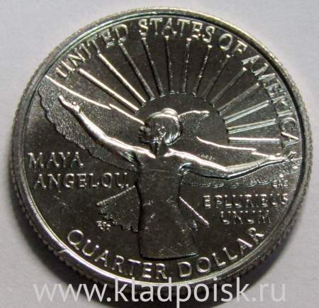 Монета 25 центов США Майя Анжелу из серии «Американские женщины» (2022) P
