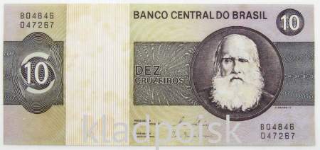 Банкнота Бразилия 10 крузейро 1979 года, арт 2