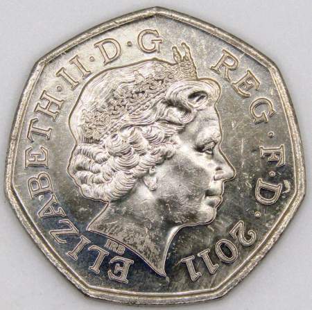 Памятная монета 50 пенсов 2011 года Хоккей на траве - Олимпийские игры в Лондоне