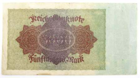 Банкнота 5000 марок 1922 года - Веймарская Республика, KM 78
