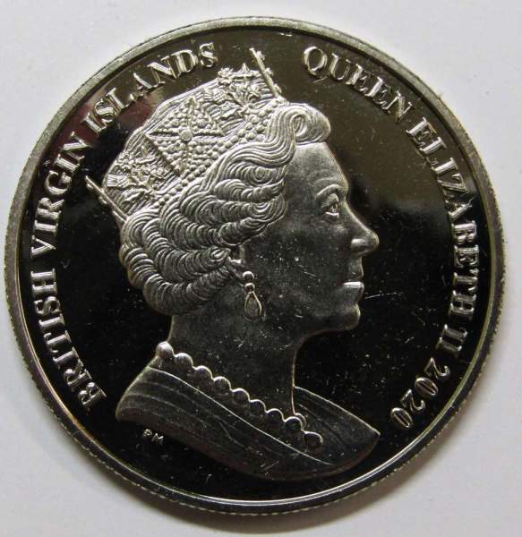 Монета 1 доллар, Британские Виргинские острова, 2020, 400 лет историческому путешествию Мэйфлауэр