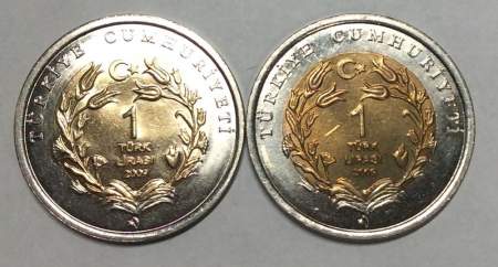 Набор монет 1 лира Турция – Слон, Черепаха, 2009