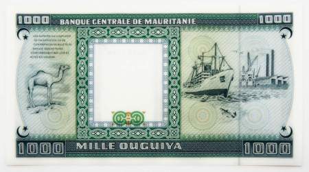 Банкнота 1000 угий 1989 года Мавритания, арт 2