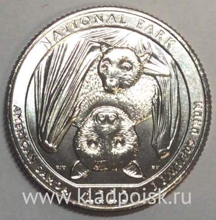 Монета 25 центов США Национальный парк Американского Самоа (2020) D