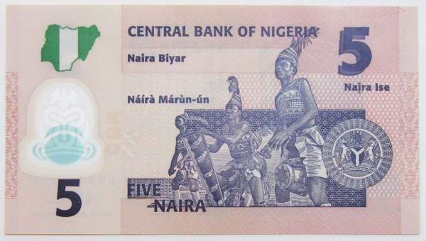 Банкнота 5 найра 2018 года Нигерия