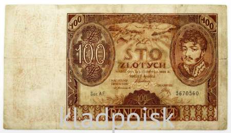 Банкнота 100 злотых 1932 года Польша