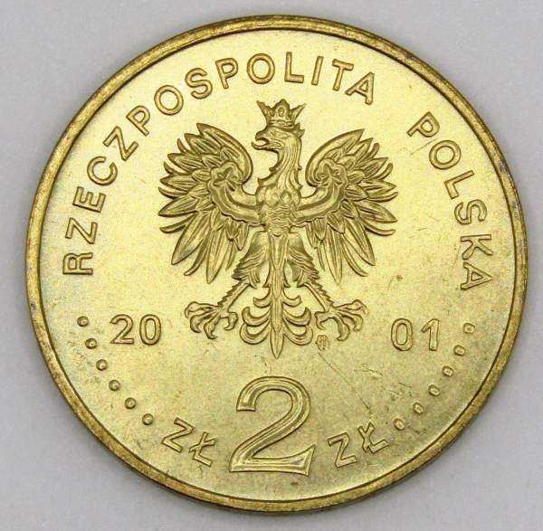 Монета 2 злотых Польша 2001 год - 15-летие Конституционного суда