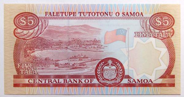 Банкнота 5 тал 2002 года Самоа