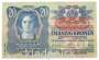 Банкнота 20 крон 1913 года Австрия, с надпечаткой