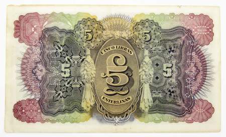 Банкнота 5 либров 1934 года Мозамбик