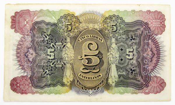 Банкнота 5 либров 1934 года Мозамбик