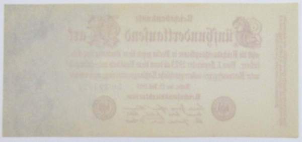 Банкнота 500 000 марок 1923 года - Веймарская Республика, арт 2 Банкнота 500 000 марок 1923 года - Веймарская Республика, арт 2
