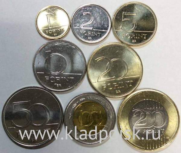 Набор монет Венгрии 2007-2016 гг., 8 монет