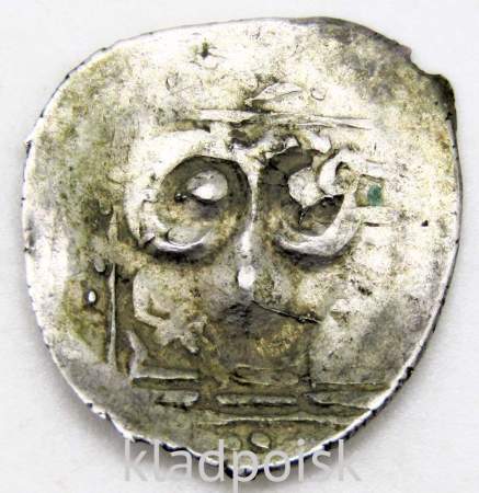 Денга Удельное княжество Рязанское, князь Федор Олегович, серебро, перечекан на дирхеме Узбека