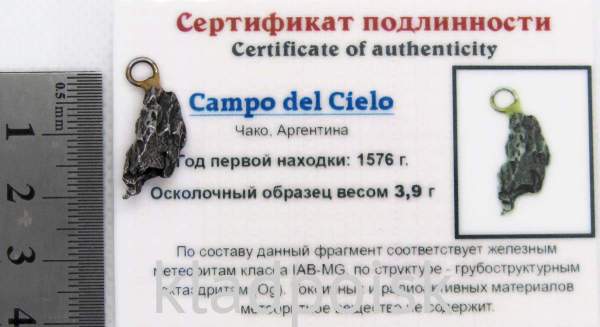 Подвеска из метеорита Campo del Cielo арт 18