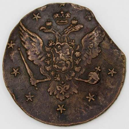 Монета 10 копеек Российской империи 1762 г. «Барабаны» Петр III