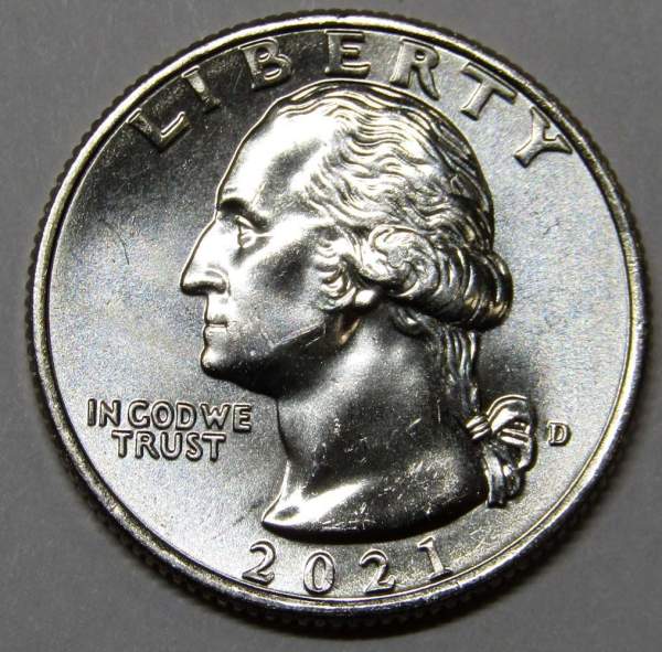 Монета 25 центов США Генерал Джордж Вашингтон переправляется через р. Делавэр (2021) D