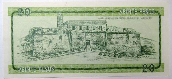 Валютный сертификат 20 песо 1985 года Куба серия B