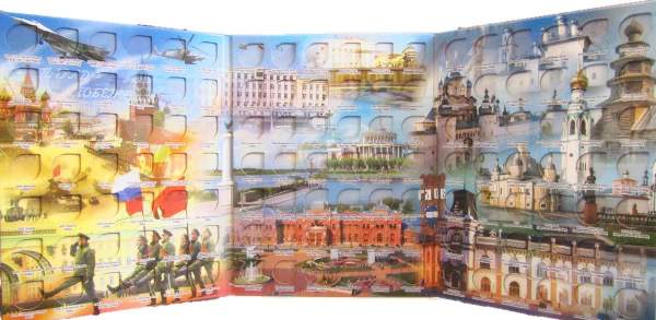 Альбом для биметаллических монет 10 рублей России 126 ячеек (до 2020 года)