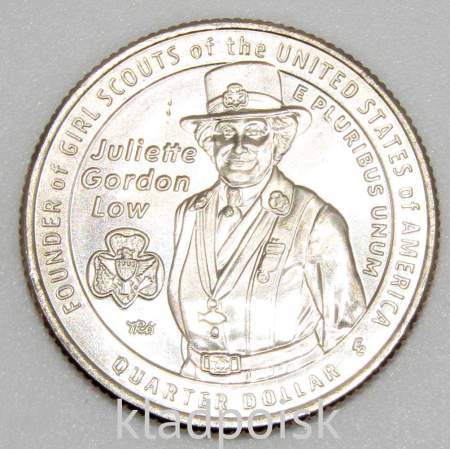 Монета 25 центов США Джульетта Гордон Лоу из серии «Американские женщины» (2025) P